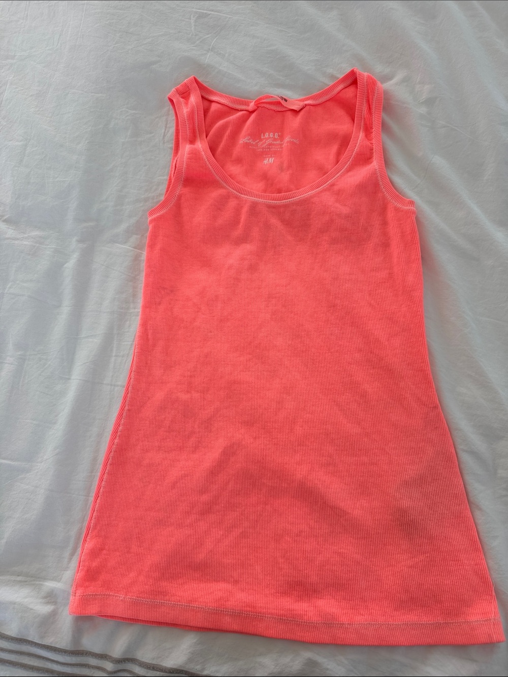 H&M Bright Coral Ribbed Tank Top